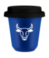Kubek navy blue 240 ml, BYK (bialy) z pokrywka czarna kubek termiczny na kawe | 85,00 zł