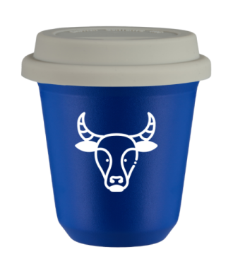 Kubek navy blue 240 ml, BYK (bialy) z pokrywka biala kubek termiczny na kawe | 85,00 zł
