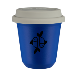 Cup 240 ml BLUE "Pisces", with white lid