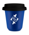 Kubek navy blue 240 ml, RYBY (bialy) z pokrywka czarna kubek termiczny na kawe | 85,00 zł
