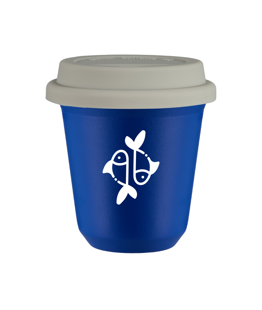 Kubek navy blue 240 ml, RYBY (bialy) z pokrywka biala kubek termiczny na kawe | 85,00 zł Kubek navy blue 240 ml, RYBY (bialy) z pokrywka biala kubek termiczny na kawe | 85,00 zł