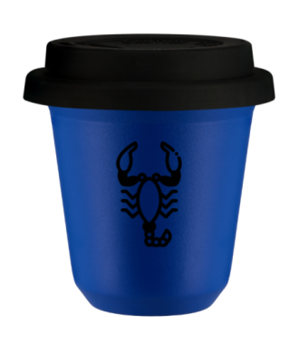 Kubek navy blue 240 ml, SKORPION (czarny) z pokrywka czarna kubek termiczny na kawe | 85,00 zł