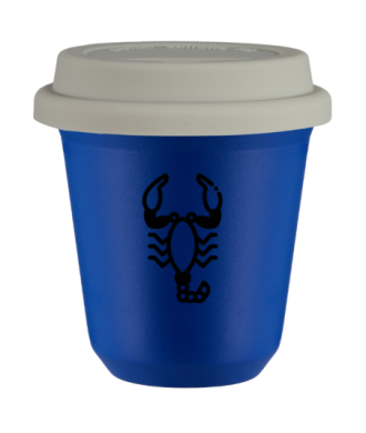 Kubek navy blue 240 ml, SKORPION (czarny) z pokrywka biala kubek termiczny na kawe | 85,00 zł