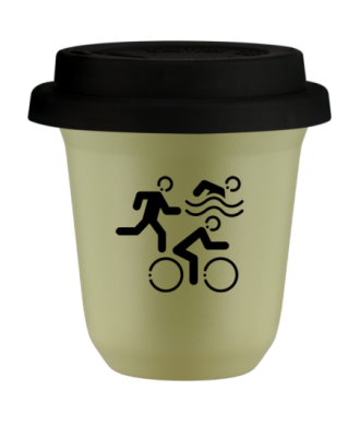 Kubek 240 ml PISTACJOWY "Sporty", z czarną pokrywką Kubek 240 ml PISTACJOWY "Sporty", z czarną pokrywką