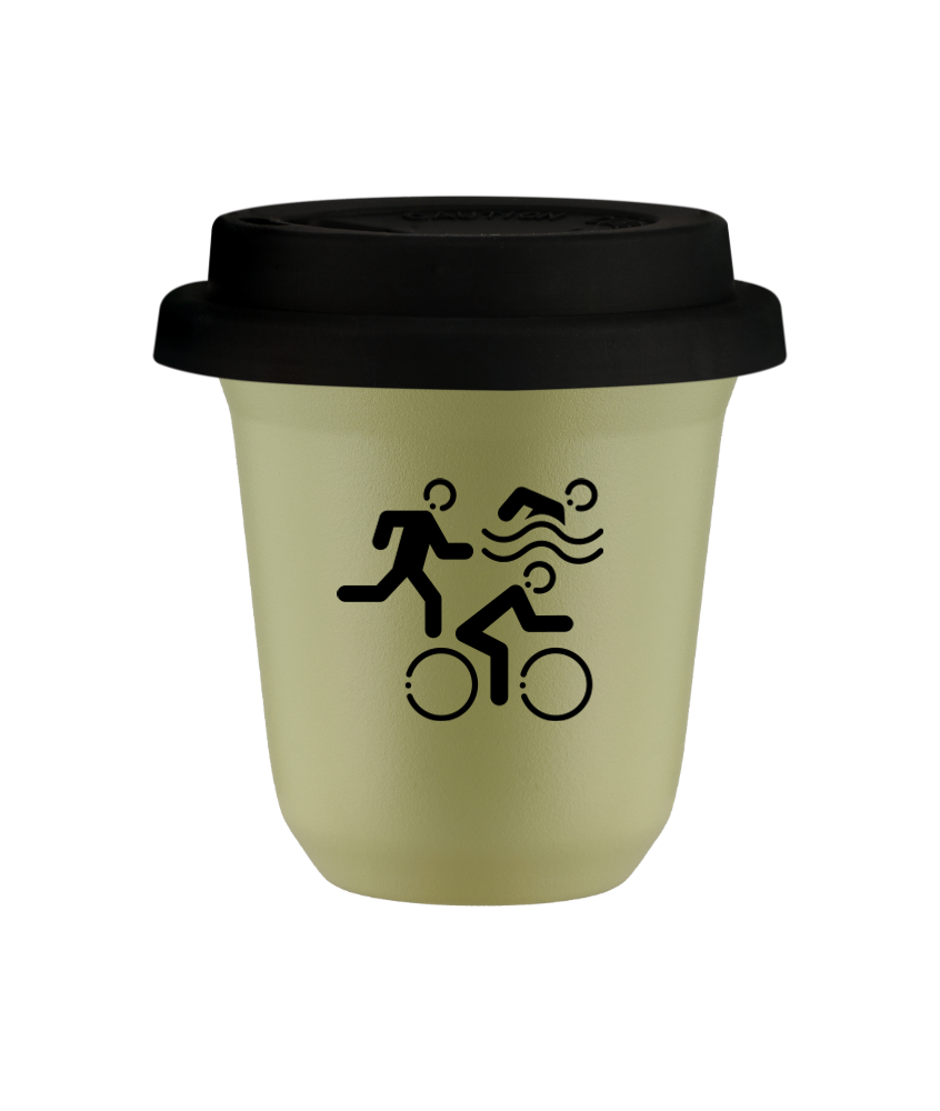 Kubek 240 ml PISTACJOWY "Sporty", z czarną pokrywką