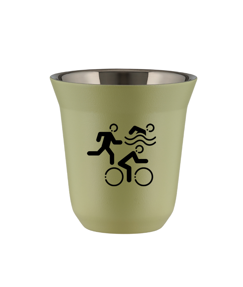 Kubek 240 ml PISTACJOWY "Sporty (czarny)"