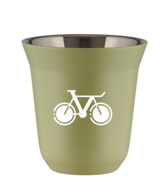 Kubek 240 ml PISTACJOWY "Rower 1 (biały)" Kubek 240 ml PISTACJOWY "Rower 1 (biały)"