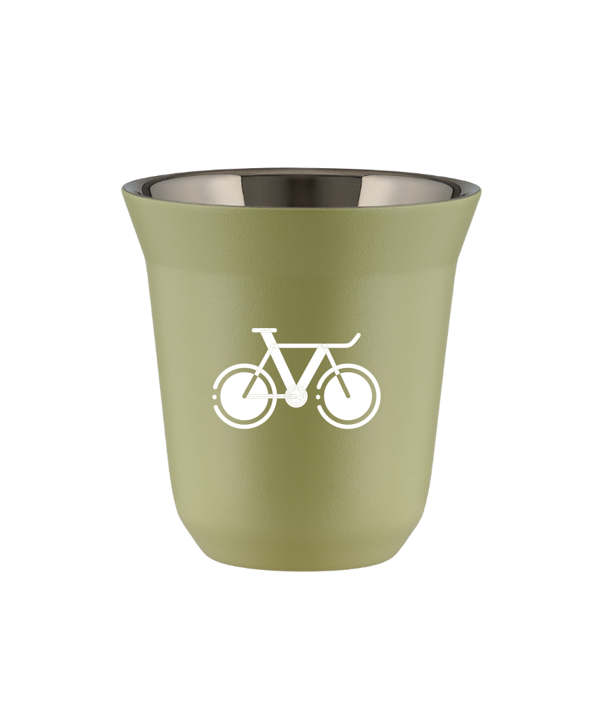 Kubek 240 ml PISTACJOWY "Rower 1 (biały)"