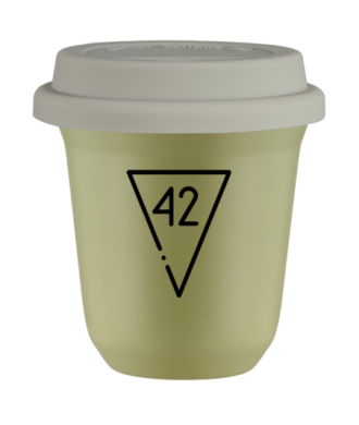 Kubek pistacjowy 240 ml, 42 (czarny) z pokrywka biala