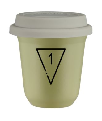 Kubek pistacjowy 240 ml, 1 z pokrywka biala