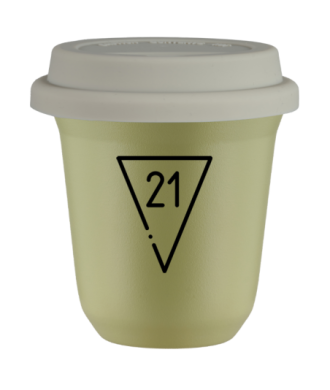Kubek pistacjowy 240 ml, 21 z pokrywka biala