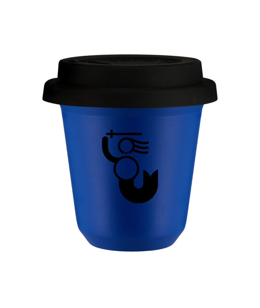 Kubek navy blue 240 ml, WARSZAWSKA SYRENKA z pokrywka czarna kubek termiczny na kawe | 80,00 zł