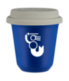 Kubek navy blue 240 ml, WARSZAWSKA SYRENKA (bialy) z pokrywka biala kubek termiczny na kawe | 80,00 zł