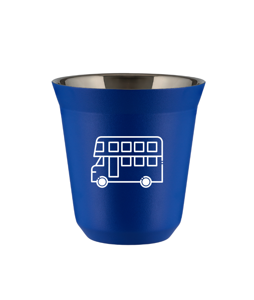 Kubek 240 ml NIEBIESKI "Autobus (biały)"