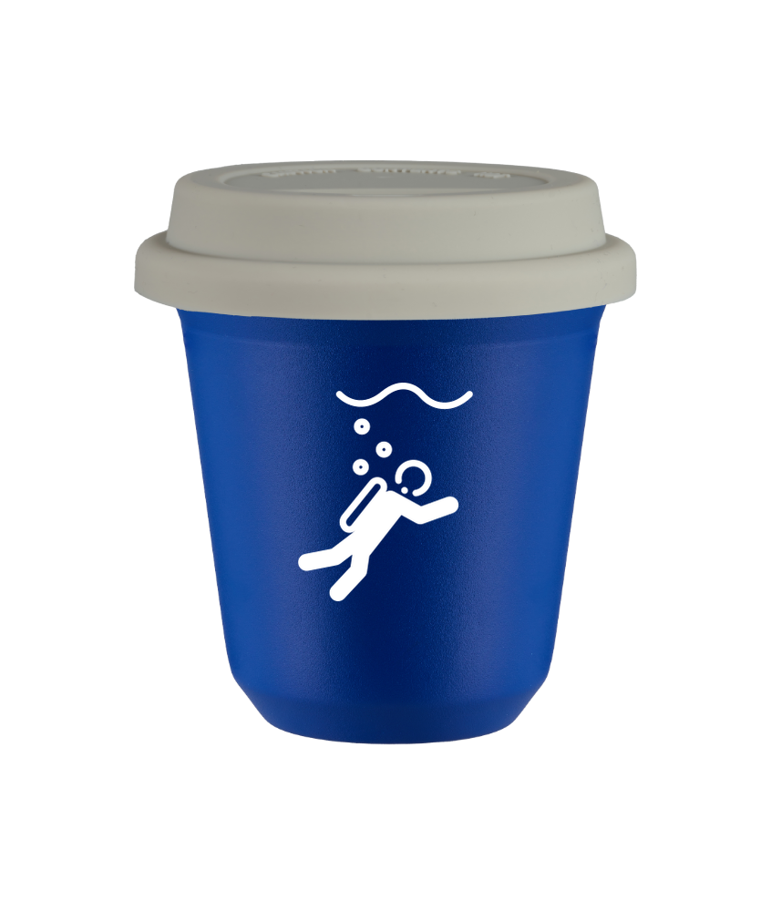Kubek navy blue 240 ml, NURKOWANIE (bialy) z pokrywka biala kubek termiczny na kawe | 85,00 zł Kubek navy blue 240 ml, NURKOWANIE (bialy) z pokrywka biala kubek termiczny na kawe | 85,00 zł