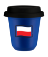 Kubek navy blue 240 ml, FLAGA POLSKI z pokrywka czarna kubek termiczny na kawe | 85,00 zł