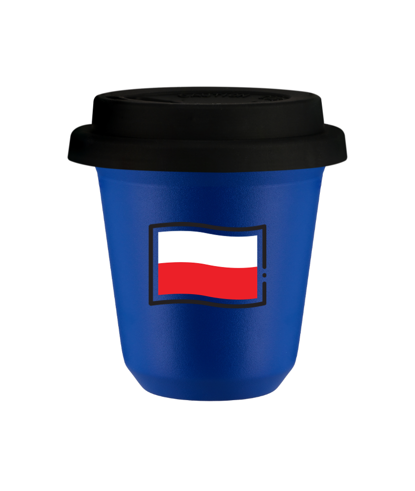 Kubek navy blue 240 ml, FLAGA POLSKI (czarny) z pokrywka czarna kubek termiczny na kawe | 85,00 zł Kubek navy blue 240 ml, FLAGA POLSKI (czarny) z pokrywka czarna kubek termiczny na kawe | 85,00 zł