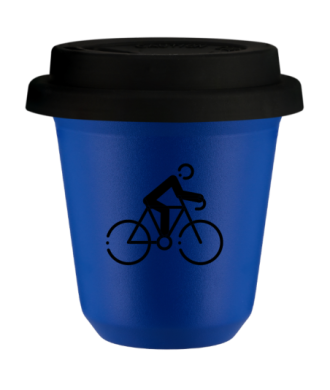 Kubek navy blue 240 ml, KOLARSTWO 3 (czarny) z pokrywka czarna