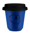 Kubek navy blue 240 ml, POLSKA z pokrywka czarna kubek termiczny na kawe | 85,00 zł