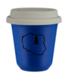 Kubek navy blue 240 ml, POLSKA (czarny) z pokrywka biala kubek termiczny na kawe | 85,00 zł