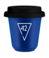 Kubek navy blue 240 ml, 42 (bialy) z pokrywka czarna kubek termiczny na kawe | 85,00 zł