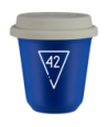Kubek navy blue 240 ml, 42 (bialy) z pokrywka biala kubek termiczny na kawe | 85,00 zł