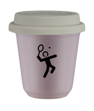 Kubek 240 ml LAWENDOWY "Tenis 2", z białą pokrywką Kubek 240 ml LAWENDOWY "Tenis 2", z białą pokrywką
