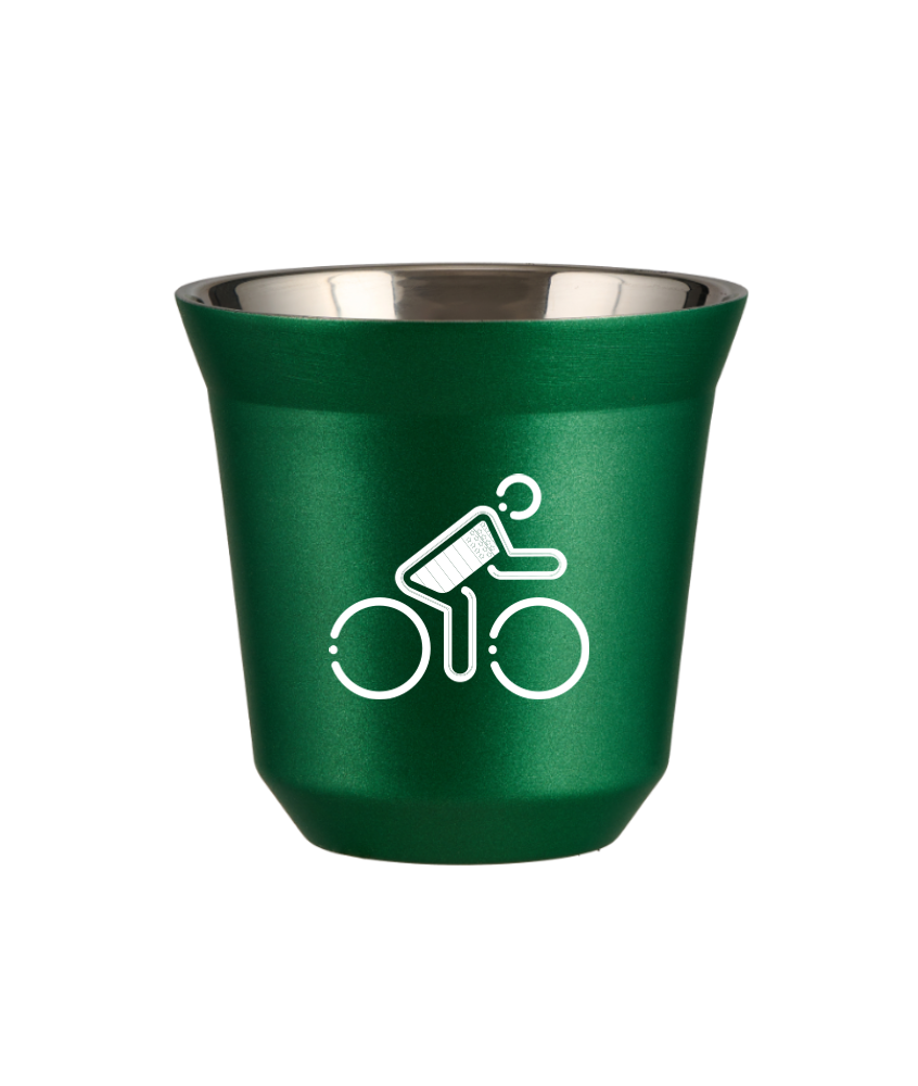 Kubek 240 ml ZIELONY METALIC "Kolarz w brytyjskich barwach (biały)" Kubek 240 ml ZIELONY METALIC "Kolarz w brytyjskich barwach (biały)"