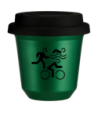 Kubek zielony 240 ml, SPORTY z pokrywka czarna kubek termiczny na kawe | 85,00 zł