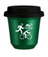 Kubek zielony 240 ml, SPORTY (bialy) z pokrywka czarna kubek termiczny na kawe | 85,00 zł
