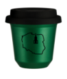Kubek zielony 240 ml, POLSKA (czarny) z pokrywka czarna kubek termiczny na kawe | 85,00 zł