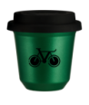 Kubek zielony 240 ml, ROWER 1 (czarny) z pokrywka czarna kubek termiczny na kawe | 85,00 zł