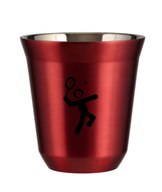 Kubek czerwony 240 ml, TENIS 2 (czarny) kubek termiczny na kawe | 75,00 zł