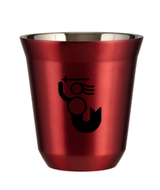 Kubek czerwony 240 ml, WARSZAWSKA SYRENKA (czarny)