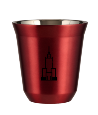 Kubek czerwony 240 ml, PALAC KULTURY I NAUKI (czarny)