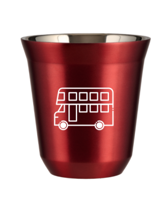 Kubek czerwony 240 ml, AUTOBUS (bialy)