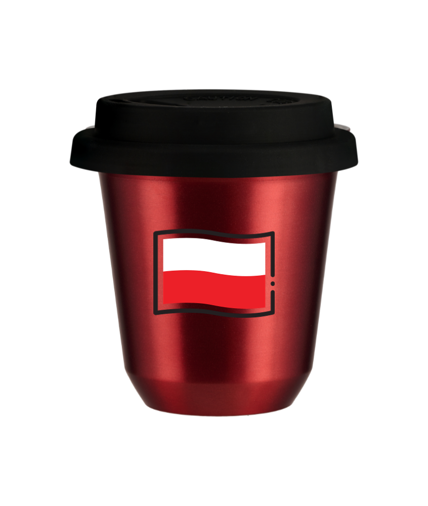 Kubek czerwony 240 ml, FLAGA POLSKI (czarny) z pokrywka czarna kubek termiczny na kawe | 85,00 zł Kubek czerwony 240 ml, FLAGA POLSKI (czarny) z pokrywka czarna kubek termiczny na kawe | 85,00 zł