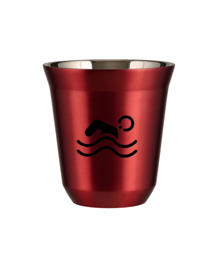 Cup 240 ml METALLIC RED "Swimming"