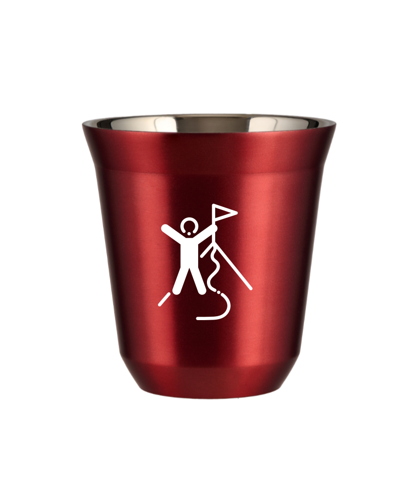 Cup 240 ml METALLIC RED "Climbing 1 (white)"