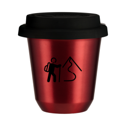 Cup 240 ml METALLIC RED "Climbing 2", with black lid