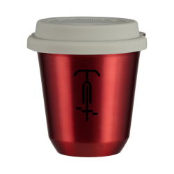 Cup 240 ml METALLIC RED "Cycling 1", with white lid