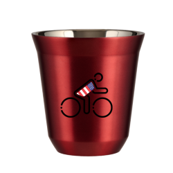 Cup 240 ml METALLIC RED "Cyclist in British colors"