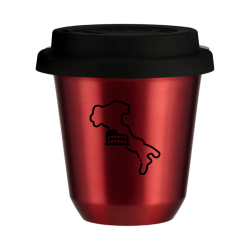 Cup 240 ml METALLIC RED "Italy", with black lid