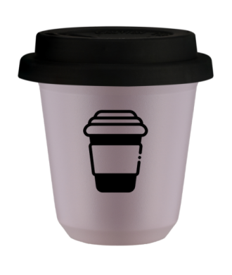 Kubek 240 ml LAWENDOWY, z czarną pokrywką Kubek 240 ml LAWENDOWY, z czarną pokrywką
