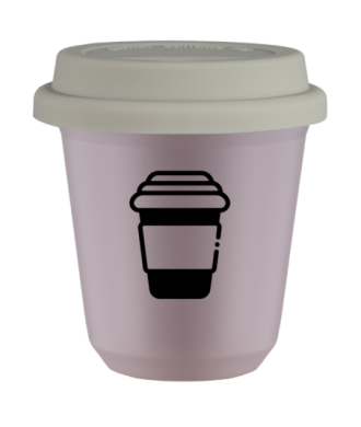 Kubek 240 ml LAWENDOWY, z białą pokrywką Kubek 240 ml LAWENDOWY, z białą pokrywką
