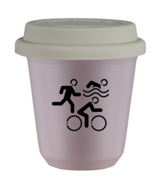 Kubek 240 ml LAWENDOWY "Sporty", z białą pokrywką Kubek 240 ml LAWENDOWY "Sporty", z białą pokrywką