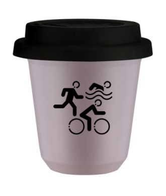 Kubek 240 ml LAWENDOWY "Sporty (czarny)", z czarną pokrywką Kubek 240 ml LAWENDOWY "Sporty (czarny)", z czarną pokrywką