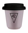 Kubek lawendowy 240 ml, 42 z pokrywka czarna kubek termiczny na kawe | 85,00 zł