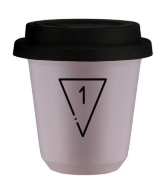 Kubek lawendowy 240 ml, 1 (czarny) z pokrywka czarna