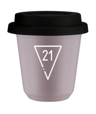 Kubek lawendowy 240 ml, 21 (bialy) z pokrywka czarna